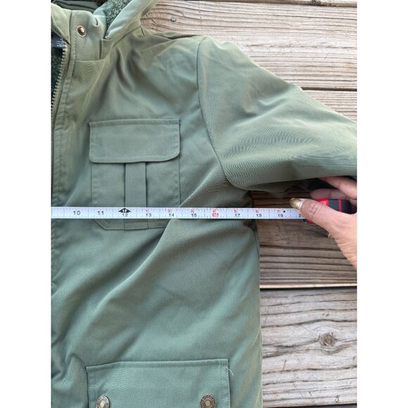 Rare Soho Boys Club Lined Green Parka Jacket Boys size 20 (XL) Hooded full zip j - Picture 6 of 7